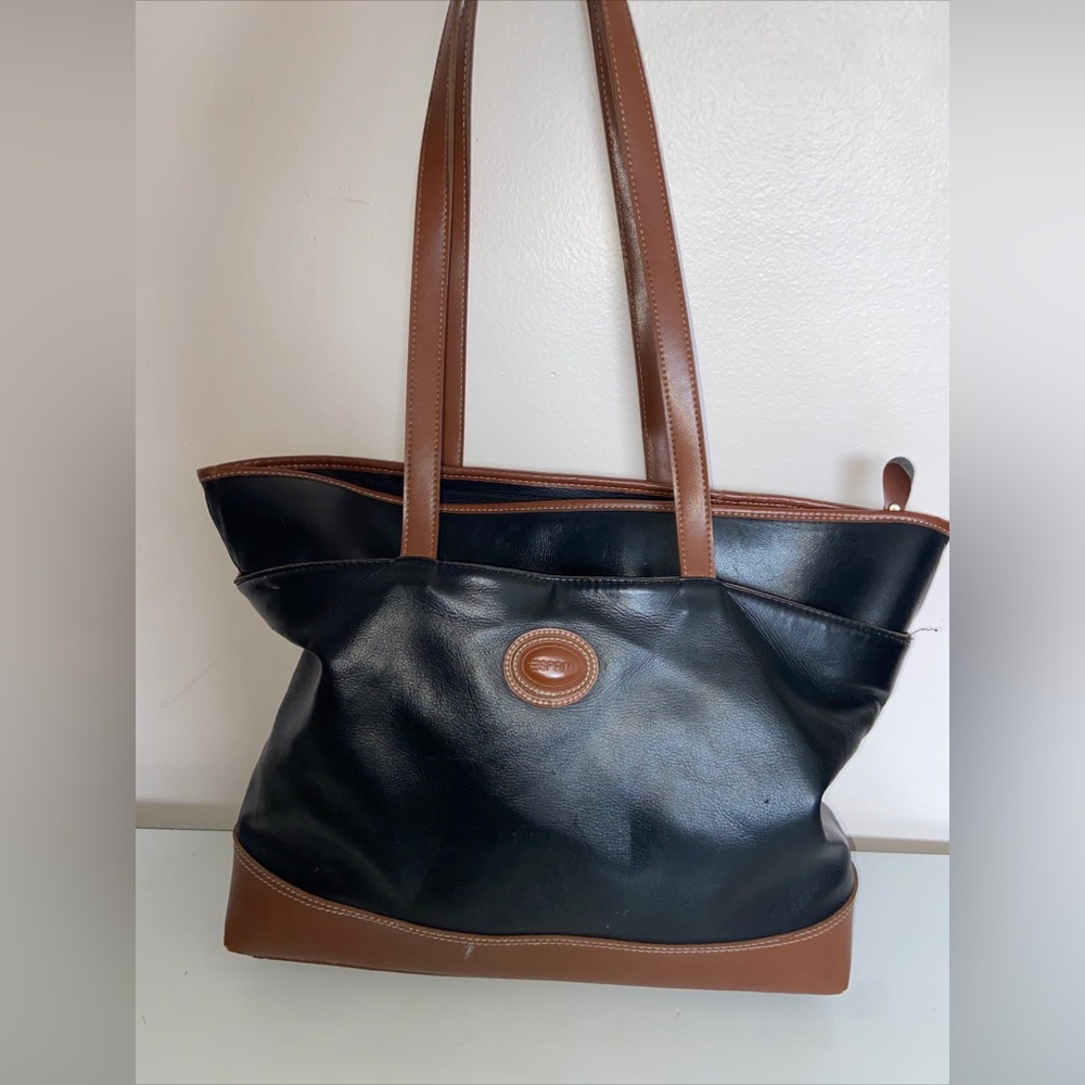 Elegant Black and Brown Tote Bag